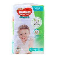 Huggies Ultra Diapers, Large, 8-13 KG, 50-Pack